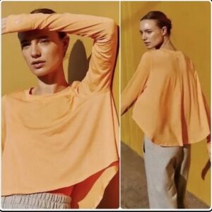 Free People Movement Cadence Layering Long sleeve Tee, Orange, New!